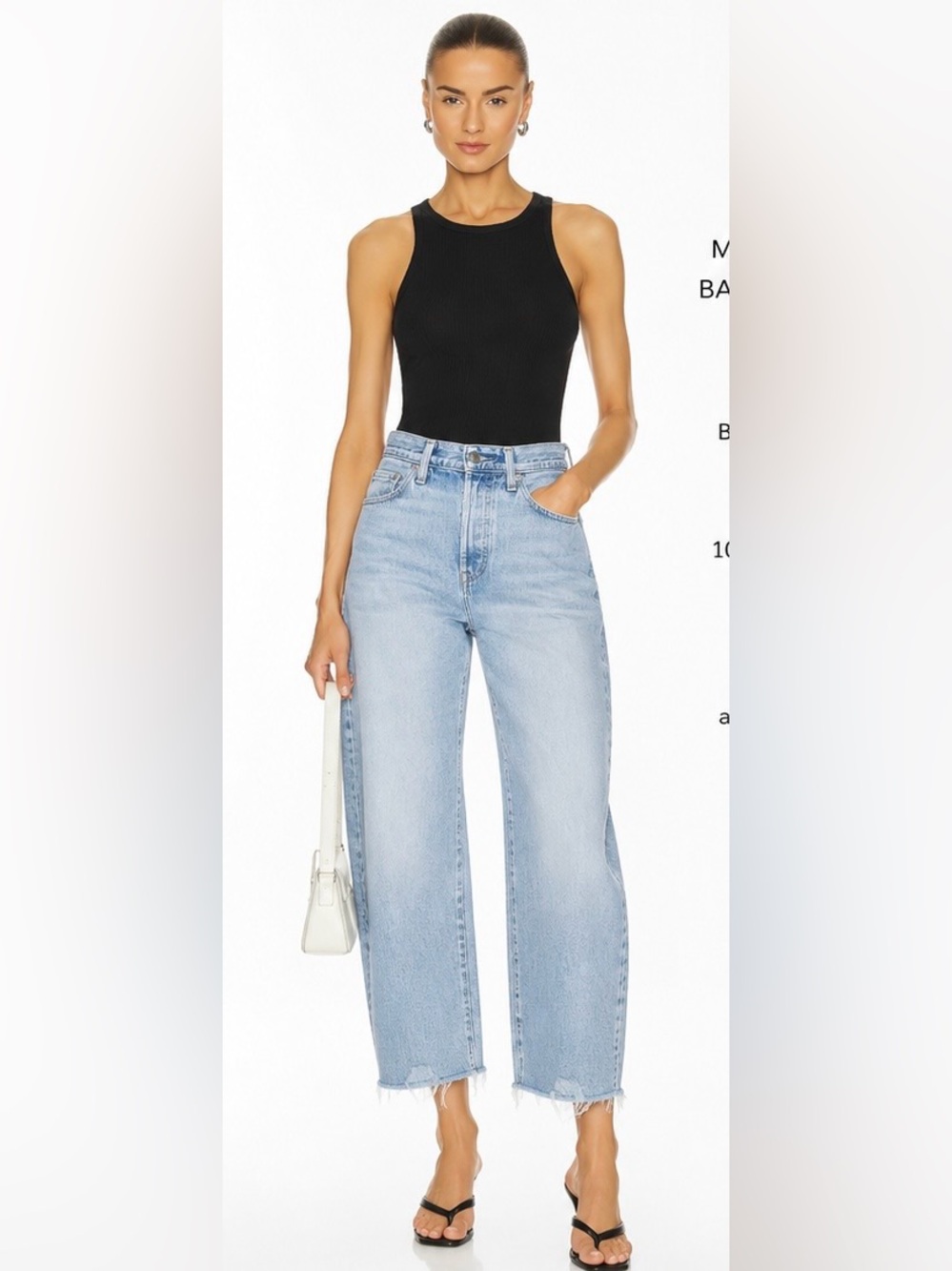 Levi’s Blue Tab Made & Crafted Barrel Crop Jeans W29 Light Wash Organic Cotton